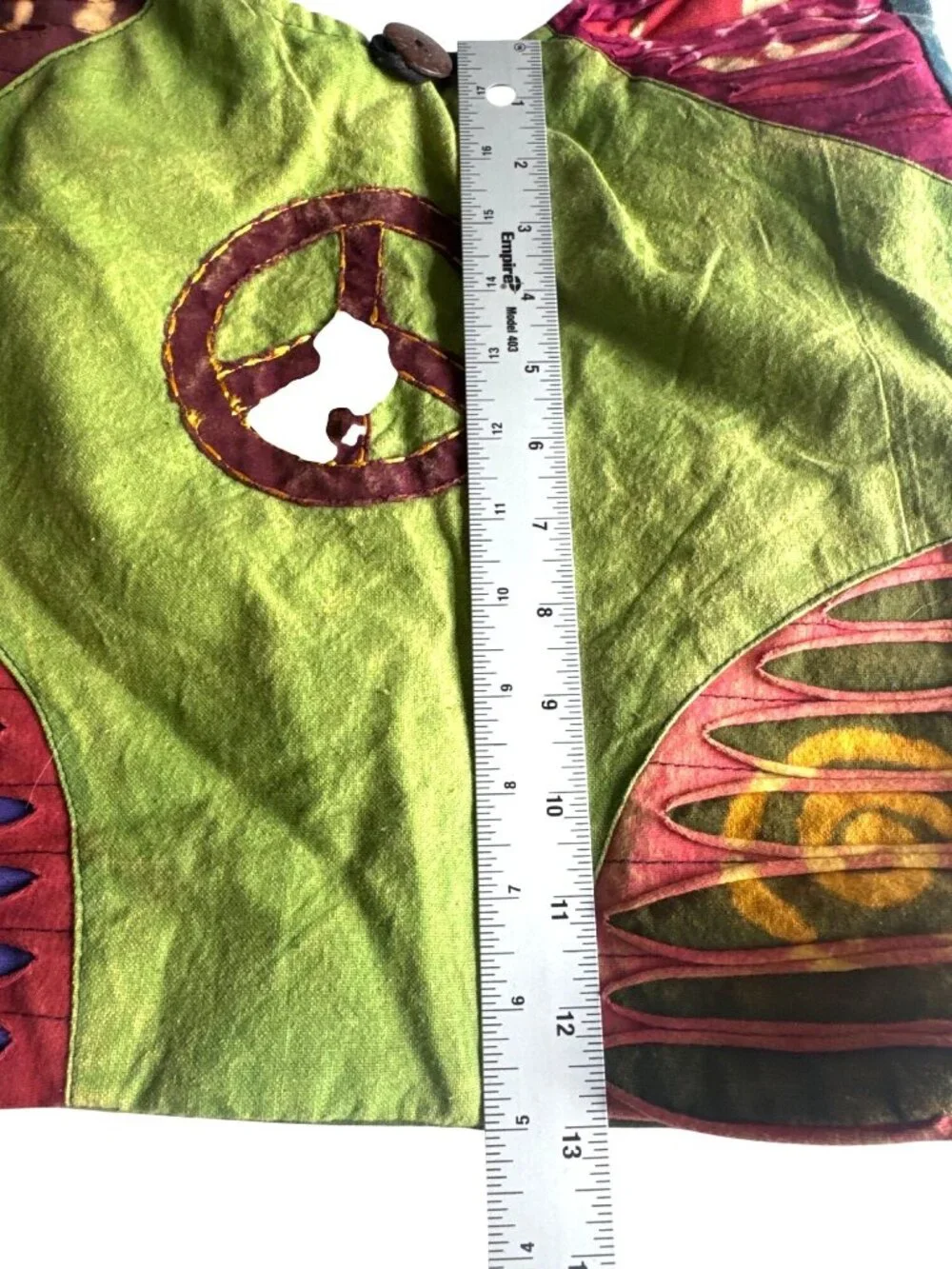 Nepal 100% Cotton Hippie Boho Bag Peace Sign Patchwork Festival Shoulder Purse